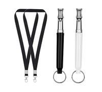 HENWUBEI Lot de 2 sifflets pour chien, sifflet anti-aboiement, sifflet réglable à ultrasons silencieux pour chien, sifflet de dressage professionnel, avec cordon (noir et blanc)