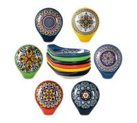 HENXFEN LEAD Bols à trempette Céramique, 12cm Bols à sauce Bols à épices Petit set de bols à snack pour sauce, soja, sushi, snack. Coloré, pack de 6 - style bohème