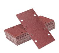 Henxing Papier Abrasif pour Ponceuse, 40 Pièces Papier a Poncer 93x185 mm Feuilles Abrasives Bois, 8 x 40/60/80/120/240 Grain, pour Ponceuse Orbitales et Multifonction - 8 Trous