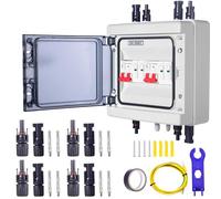 HENYEER Protection contre les surtensions PV, interrupteur d'isolateur DC 2 entrées 2 sorties, disjoncteur de protection contre la foudre, interrupteur d'isolateur DC 40 A/1000 V, IP65 pour photovolta