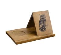 HENYGEN Bibliothèque triangulaire pour lecteurs avec support de tasse intégré, design modulaire en bois pour décoration de livres, étagère avec porte-gobelet
