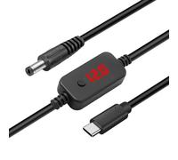HENYGEN Câble convertisseur efficace de type C PD60W vers DC5525 5521 avec plages de sortie de 5 V à 20 V pour gadgets, cordon d'alimentation durable, plusieurs tensions, cordon de charge