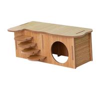 HENYGEN Grande maison en bois narural pour petit animal domestique avec accès facile pour cage à gerbille
