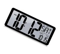 HENYGEN Horloge murale numérique moderne de 35,6 cm pour une installation facile - Caractéristiques de la date de température et automatique pour un usage quotidien Horloge d'affichage de la