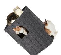 HENYGEN Niche pour animal domestique à double étage avec plateforme d'observation séparée pour chat timide toute l'année