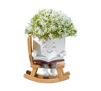 HENYGEN Pot de fleurs unique avec trou de drainage pour intérieur et extérieur Motif visages souriants
