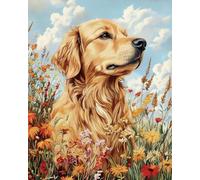 Henypt Canevas Broderie Point de Croix Kit Complet,adorables petits chiens,40x50cm 11CT Kit Broderie Point de Croix Pré Easy Set Loisirs CréAtifs Broderie
