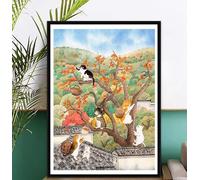 Henypt Canevas Broderie Point De Croix Kit Complet Adulte Debutant Compté Pré Imprimé Estampillé Moderne Débutant Avec Fils, Chat 40X50Cm Point De Broderie Précis Imprimés Motif Du Point Décoration
