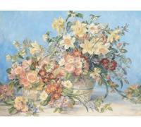 Henypt Canevas Broderie Point De Croix Kit Complet Adulte Debutant Compté Pré Imprimé Estampillé Moderne Débutant Avec Fils, Magnifique Bouquet 11Ct Cross Stitch Loisirs Créatifs Set