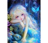 Henypt Canevas Broderie Point De Croix Kit Complet Adulte Debutant, Petit Elfe Rêveur Kit Broderie Point De Croix Compté Imprimé Débutant Adulte Anglaise, Easy Set Loisirs Créatifs Adultes B