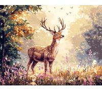 Henypt canevas kit complet adulte,Animaux : Cerfs,Élans,11CT imprimé broderie point de croix,complet Kit de Broderie Fait à la Main pour art décoration,30x40cm