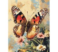 Henypt canevas kit complet adulte,De magnifiques fleurs et papillons,11CT imprimé broderie point de croix,complet Kit de Broderie Fait à la Main pour art décoration,30x40cm