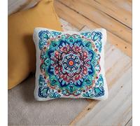Henypt Coussin Point De Croix Taie D'Oreiller,Motif Mandala 45X45Cm Coussin De Complet Kit Au À Broder Kit De Croix De Au Point De Pour Une Décoration Créative De La Maison De Couture
