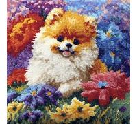 Henypt DIY Kit De Crochet De Loquet Coussin Fleurs et chiens
