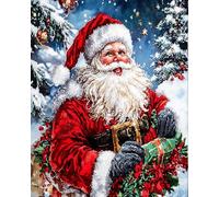 Henypt DIY Kit de Point de Croix,Père Noël,Point de Croix Kit de Broderie 11CT à faire à l’aiguille,facile pour débutants,12x16in
