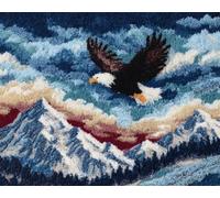 Henypt DIY Kits de Crochet Tapis Aigles et montagnes enneigées 55x75cm