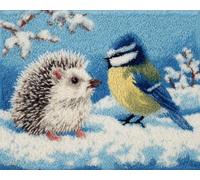Henypt DIY Kits de Crochet Tapis Hérisson et oiseau 80x160cm