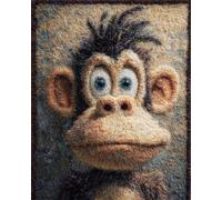 Henypt DIY Kits de Crochet Tapis Singe de dessin animé 52x38cm