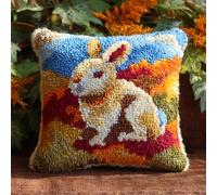 Henypt Diy Loquet Crochet Kit Complet Housse De Coussin,Lapin,Kits De Crochet Pour Débutants Adultes Ou Enfants,Artisanat Créatif,43X43Cm