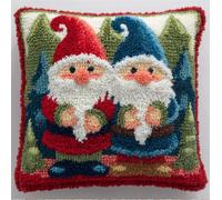 Henypt Diy Loquet Crochet Kit Complet Housse De Coussin,Nains De Noël,Kits De Crochet Pour Débutants Adultes Ou Enfants,Artisanat Créatif,43X43Cm