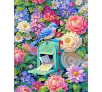 Henypt Kit Broderie Perles Diy Oiseaux, Fleurs Et Boîte Aux Lettres 30 X 40 Cm- Tapisserie Avec Perles - Pour Adultes Débutants