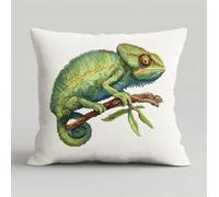 Henypt Kit Coussin Au Point De Croix Caméléon Modèle 11Ct Cross Stitch Cushion Kit Coussin Point De Croix Complet Toile Pré-Imprimée Cross Stitch Pillow Sans Noyau D'Oreiller Pour Débutants Et Adul