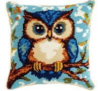 Henypt Kit Coussin Point De Croix Chouette De Dessin Animé Cross Stitch Cushion Set Kit Coussin Au Point De Croix Sans Noyau D'Oreiller Pour Débutants Et Adulte 11CT 45x45cm