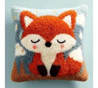 Henypt Kit Crochet de Verrouillage animal DIY Broderie Kits De Crochet Kit Point Noué Coussin, Latch Hook Canevas Coussin Point 43x43cm