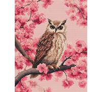 Henypt Kit De Broderie De Perles 9Ct Diy Un Hibou 50X70Cm- Point De Croix Avec Perles - Motif Floral - Kit Complet Débutant & Adulte
