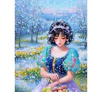 Henypt Kit De Broderie De Perles Diy Belle Fille 40X50Cm- Point De Croix Avec Perles - Kit Complet Pour Débutant