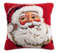 Henypt Kit De Coussin Avec Crochet À Loquet - Motif Le Père Noël - Kit De Broderie Pour Débutants, Adultes Et Enfants - Housse De Coussin Pour Décoration D'Intérieur - 43 X 43 Cm