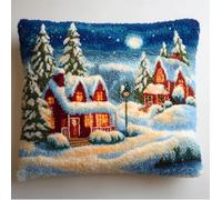 Henypt Kit De Crochet À Loquet À Faire Soi-Même -Scène De Neige De Noël Housse De Coussin Au Crochet Pour Débutants Enfants Et Adultes - Artisanat Fait À La Main - Décoration De Fabricati