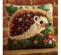 Henypt Kit De Crochet À Loquet Pour Adultes Et Débutants - Hérisson Et Champignon 43X43Cm Kits D'Artisanat De Coussin En Forme D'Animal - Fabrication De Housses De Coussin Pré-Imprimées