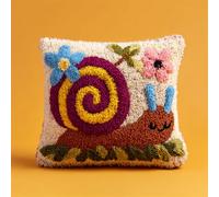 Henypt Kit De Housse De Coussin Avec Crochet À Loquet Un Adorable Petit Escargot Portant Une Couronne De Fleurs,Kit De Broderie,Kits De Fabrication De Taies D'Oreiller，Christmas Latch Hoo