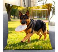 Henypt Kit De Point De Croix Estampé Avec Toile De Tapisserie Imprimée (45 × 45 Cm) -Chien Kit De Coussin Au Point De Croix Estampé Pour Une Décoration Créative De La Maison Cross Stitch Pillow Cou