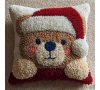 Henypt Kit D'Oreiller À Crochet De Verrouillage Ours de dessin animé Kit de Coussin avec Crochet à Loquet, Latch Hook Canevas Coussin 43x43cm