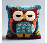 Henypt Kits de Crochet de Loquet Chouette Kits de Crochet à Faire Soi-même,Coussin au Point Noué,Latch Hook Canevas Coussin 43x43cm