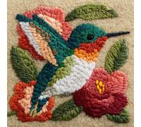 Henypt Kits de Crochet de Loquet Fleurs et oiseaux
