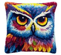 Henypt Kits De Crochets De Verrouillage Chouette Kits De Crochet Kit Point Noué Coussin Kit De Verrouillage Tapis Point Noué 43×43cm