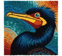 Henypt Kits De Crochets De Verrouillage Cormoran animal Kits De Crochet Kit Point Noué Coussin Kit De Verrouillage Tapis Point Noué 43×43cm