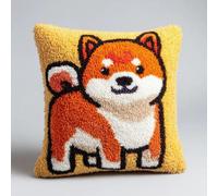 Henypt Latch Hook Cushion Kits for Adults,Akita Inu mignon