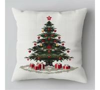 Henypt Point De Croix Kit Coussin Complet Set Arbre De Noël Decoration Manuelle Broderie Kit Adulte Art Creatif Cadeau Diy Cross Stitch Embroidery Ca. 45 X 45 Cm