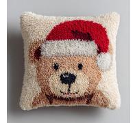 Henypt Set de Crochetage de Coussin Ours de dessin animé Kit de Broderie Verrouillage 43X43cm DIY Kit de Coussin avec Crochet à Loquet Crochet à la Main Kits