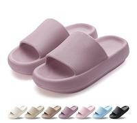 HEOAARG Claquettes Femme Chaussons Hommes Pantoufles de Nuage Léger Pantoufles de Douche Souplesse Sliders Soft Tongs Sandales pour Maison,Jardin,Plage,Piscine，Brun Rougeâtre,39-40 EU