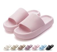 HEOAARG Claquettes Femme Chaussons Hommes Pantoufles de Nuage Léger Pantoufles de Douche Souplesse Sliders Soft Tongs Sandales pour Maison,Jardin,Plage,Piscine，Rose,40-41 EU