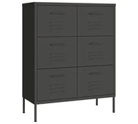 Heofavd Armoire à tiroirs en acier - 80 x 35 x 101,5 cm - 6 tiroirs - Anthracite