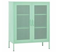 Heofavd Armoire de rangement en acier - 80 x 35 x 101,5 cm - Commode vert menthe
