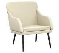 Heofavd Fauteuil de relaxation en cuir synthétique rembourré Crème 63 x 76 x 80 cm