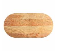 Heofavd Plateau de table en chêne massif ovale - 100 x 50 x 4 cm - Marron clair