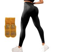 heofonm Resistance Band Leggings, 3D Leggings for Women, High Waisted Butt Lifting Tummy Training Control for Gym Workout (Black,S)